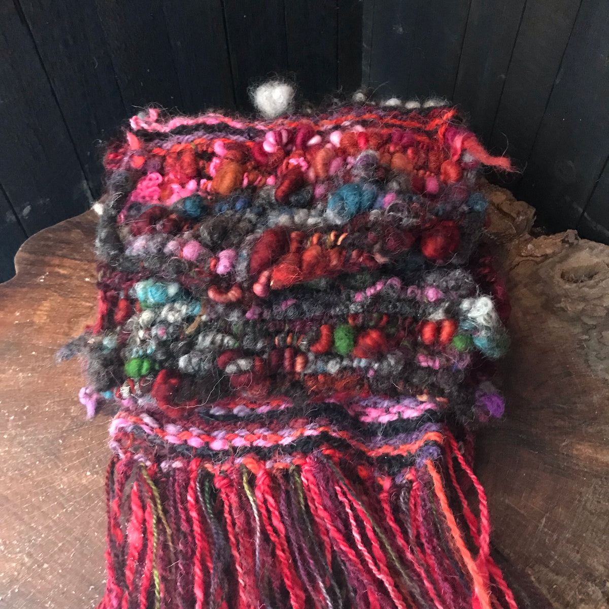 Burgundy scarf 100% Wool - Foulard 100% laine bordeaux - Mynoush