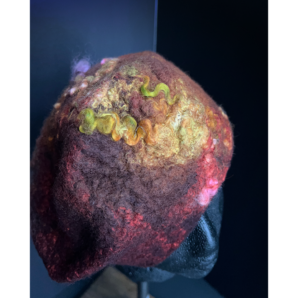 Felted beret size 23.5” medium