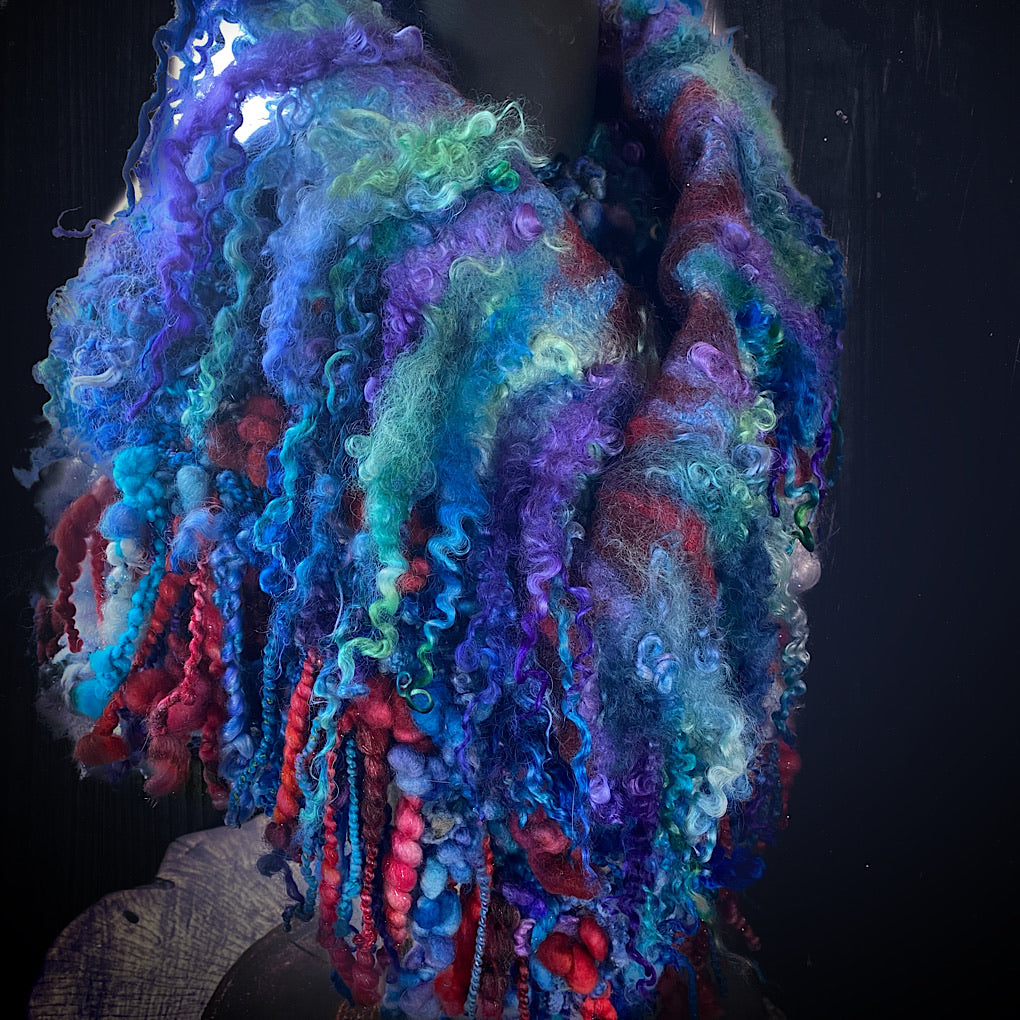 Apples in the Sky felted Shawlette