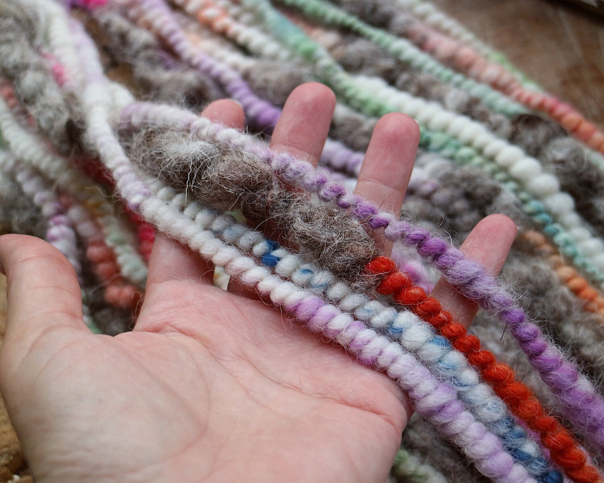 Pastel grey art yarn with eco wool 100 grams 14 yards - Mynoush