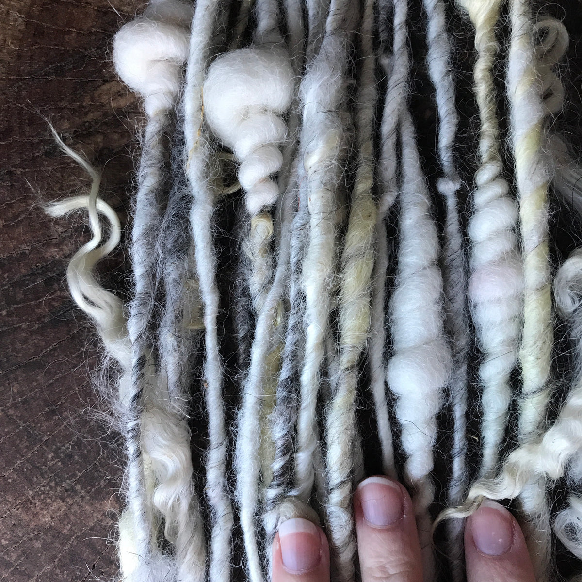 Natural white grey art yarn 100 grams - Mynoush
