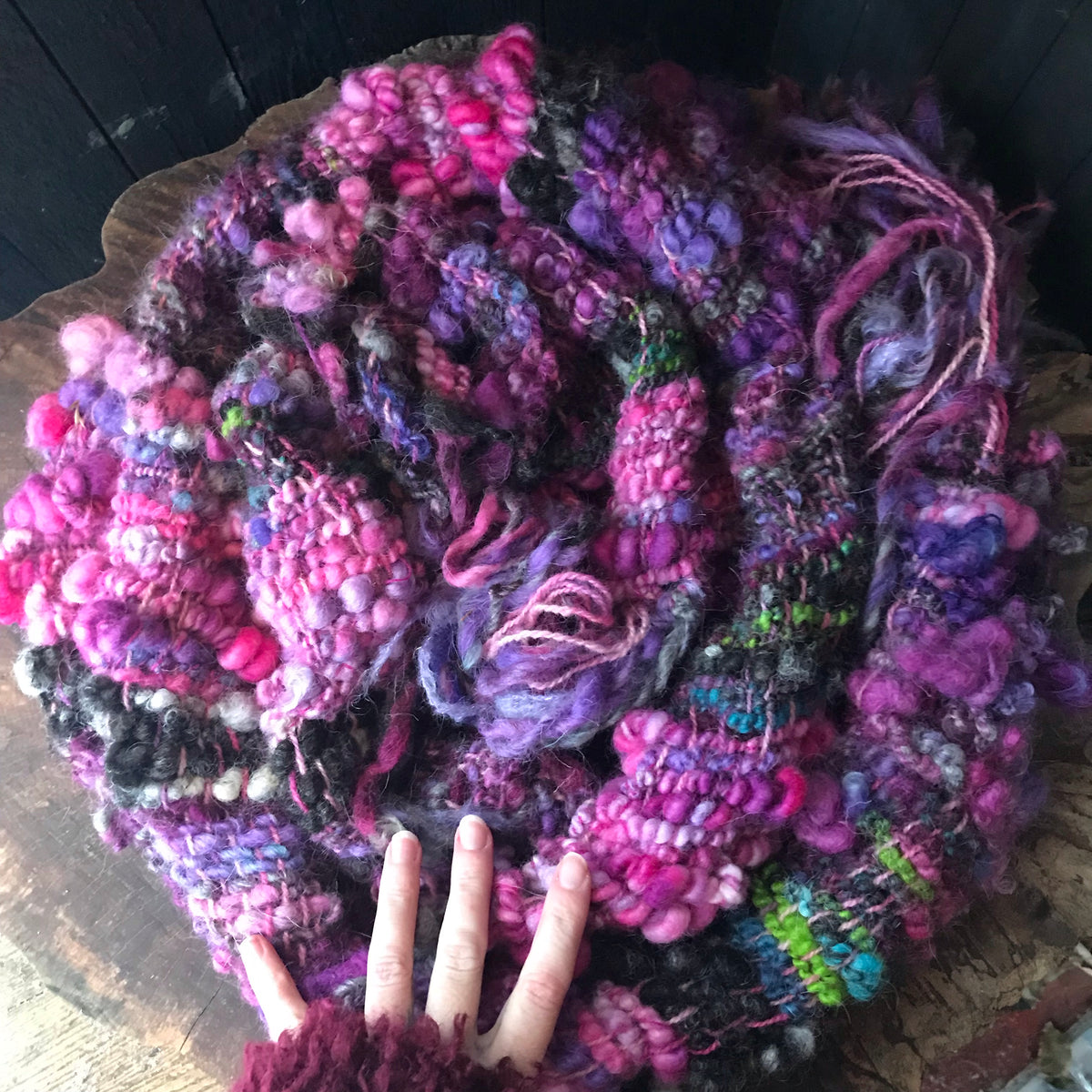 Purple scarf 100% Wool - Foulard 100% laine mauve - Mynoush