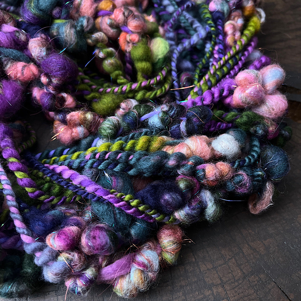 Roses and licorice art yarn