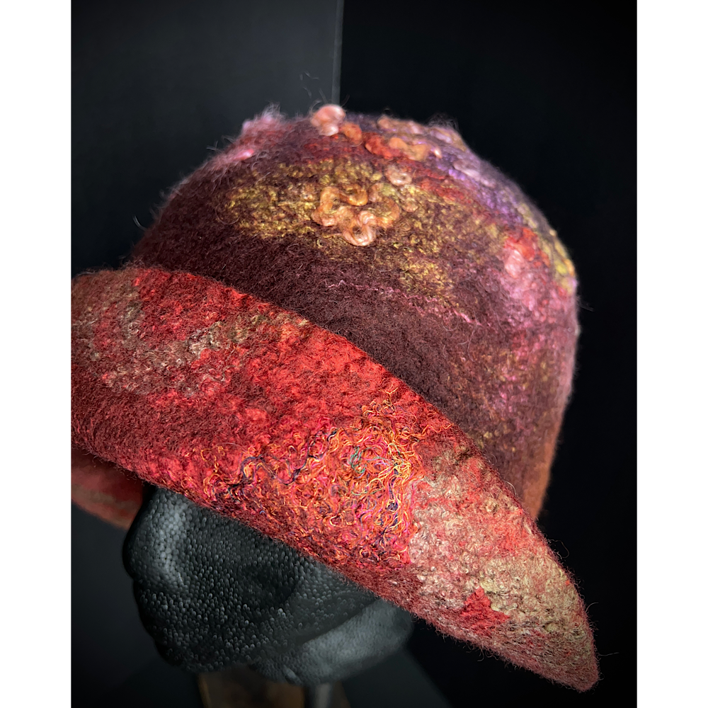 Felted flapper’s hat- 23.5”