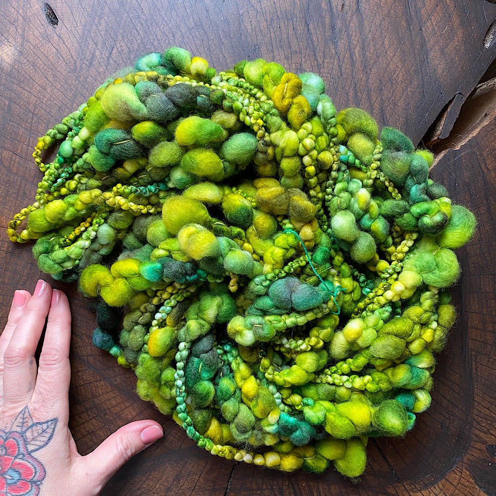 Green Jumbo boucle Art yarn