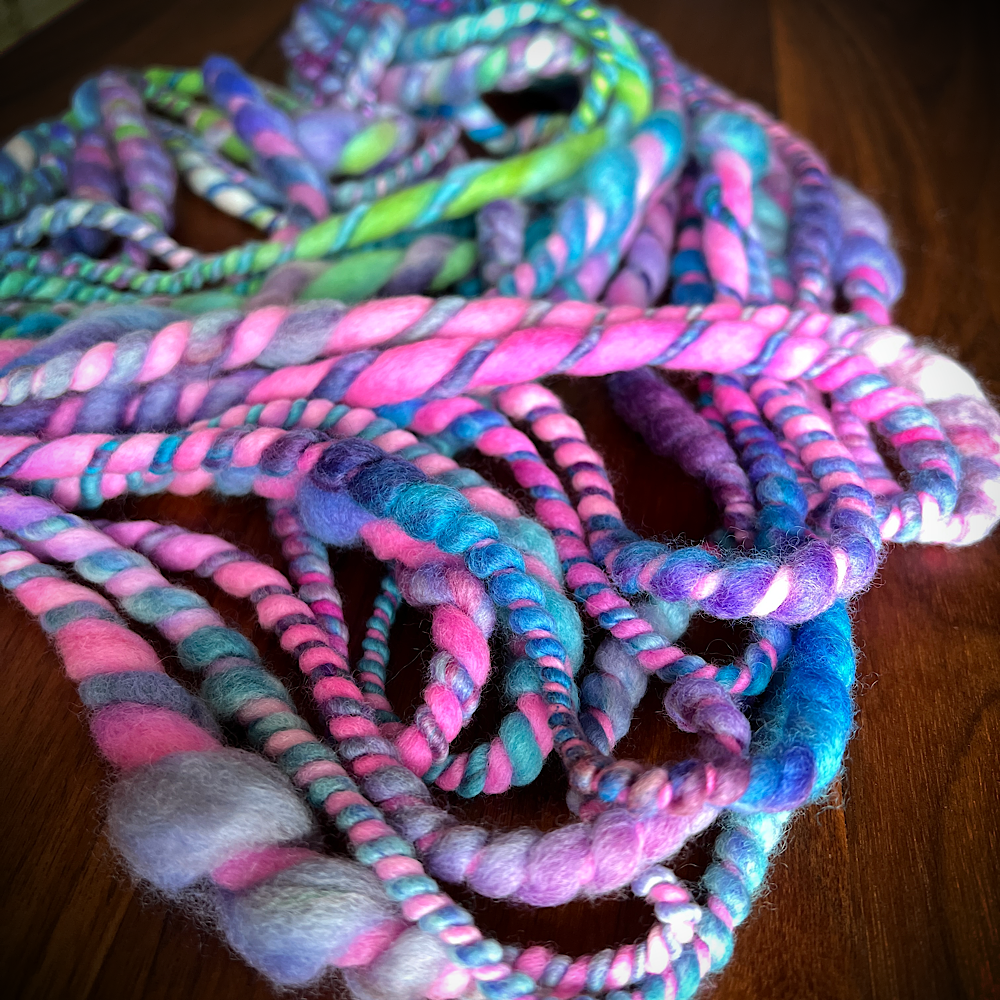 Unicorn - jumbo 2 ply spiral art yarn