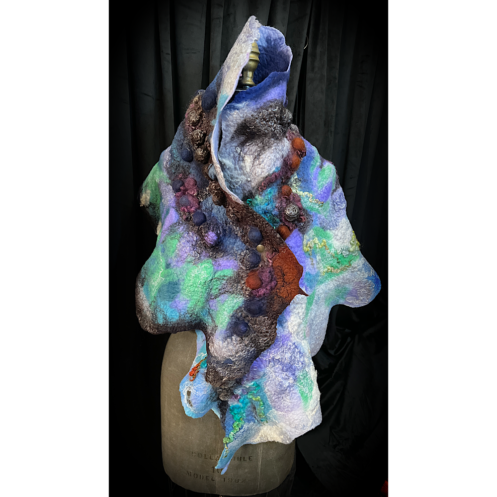 Cosmic Breath - felted scarf