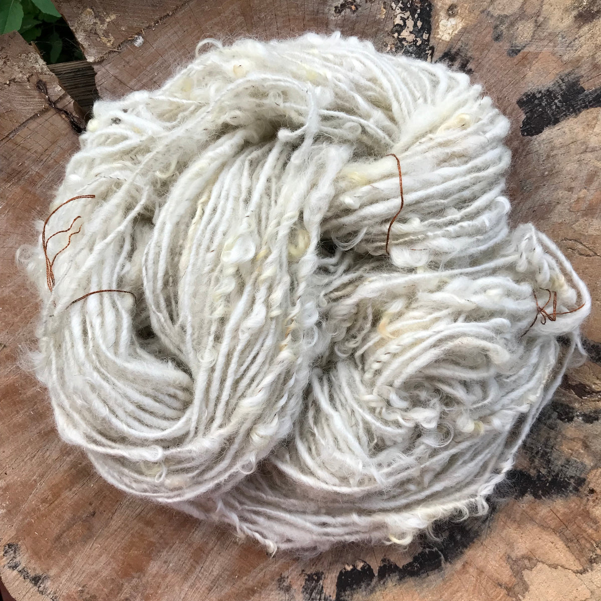 Natural white textured wool yarn 100 grams skein - Mynoush