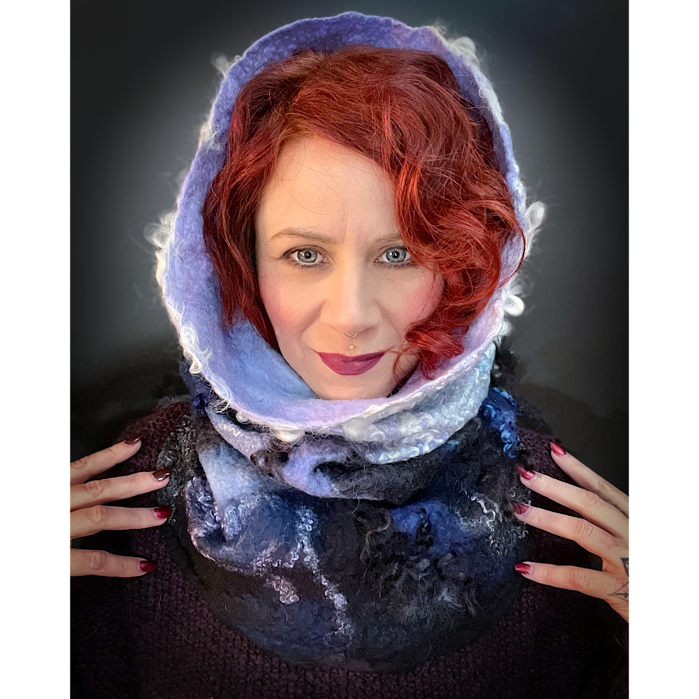 Felted snood cowl balaclava