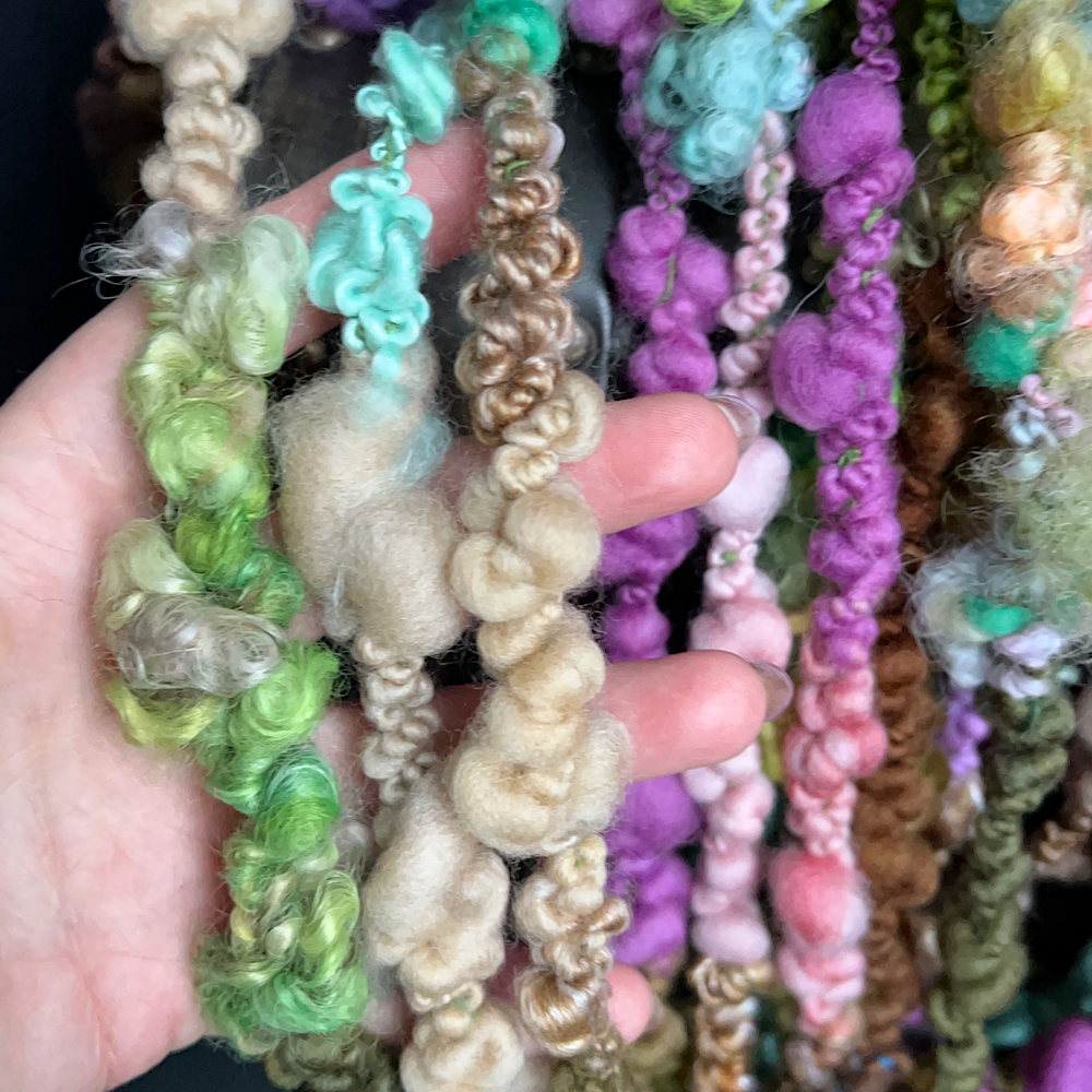 Hand spun art yarn boucle