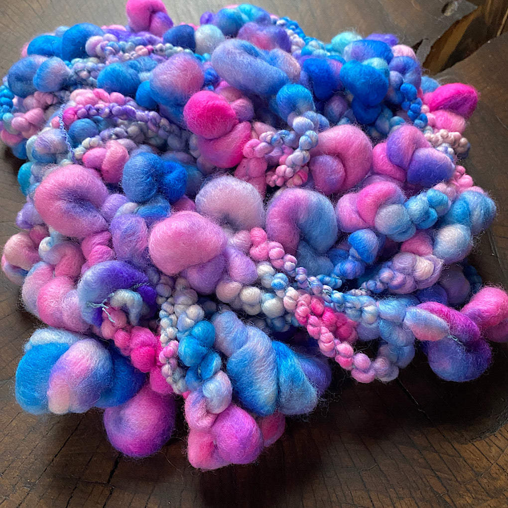 90s turquoise Jumbo boucle Art yarn