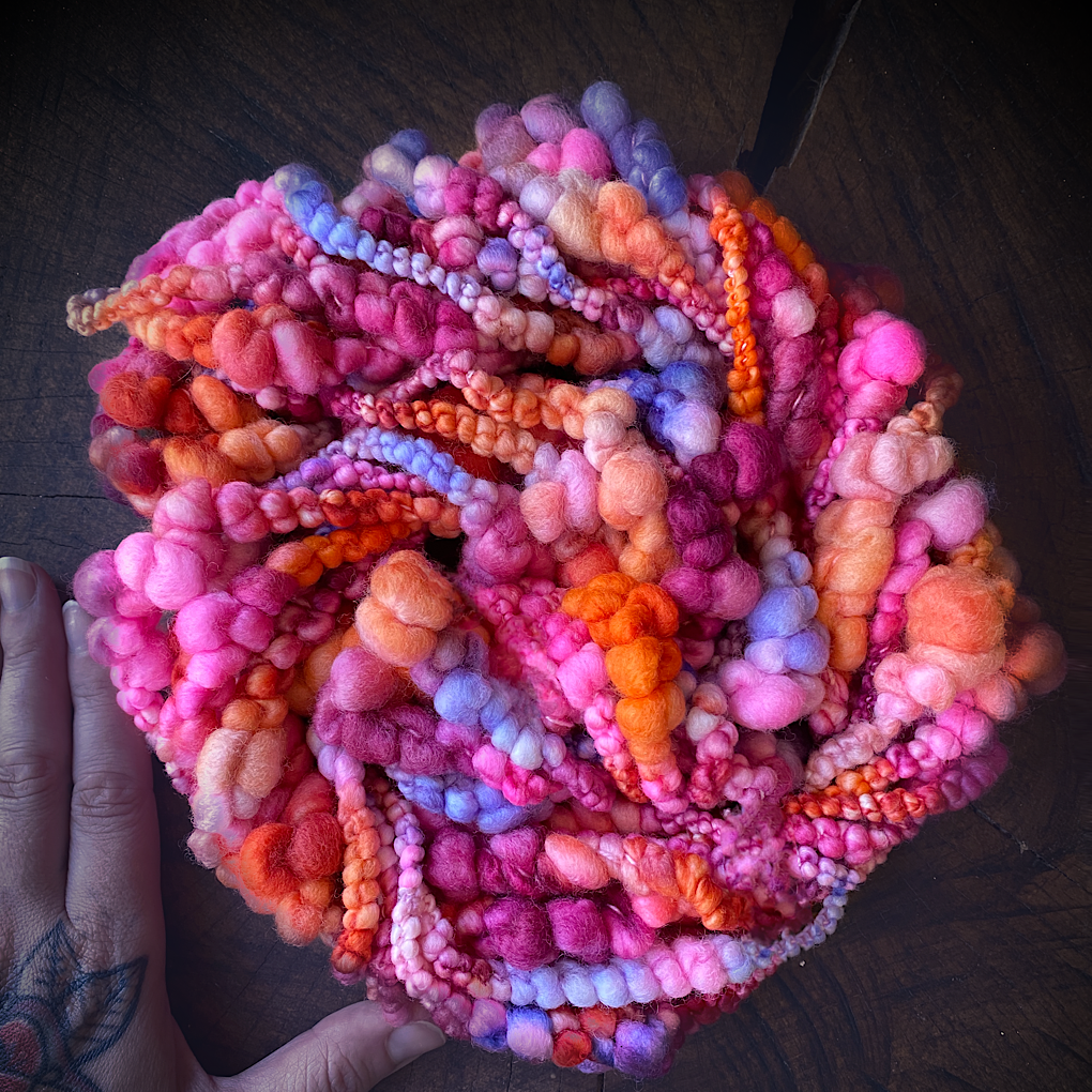 Custom Jumbo Boucle - Pink orange purple