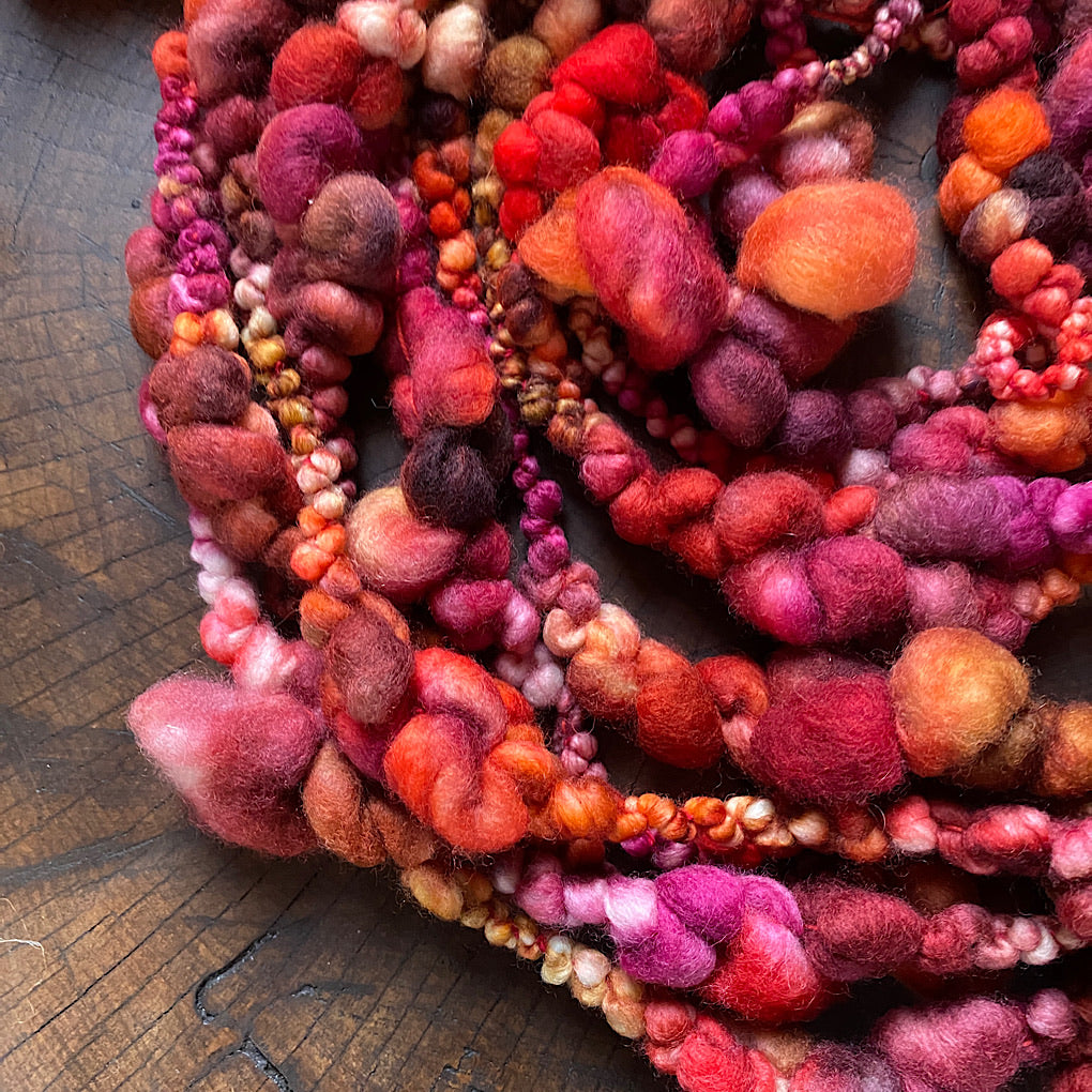 Burgundy red - Jumbo boucle Art yarn