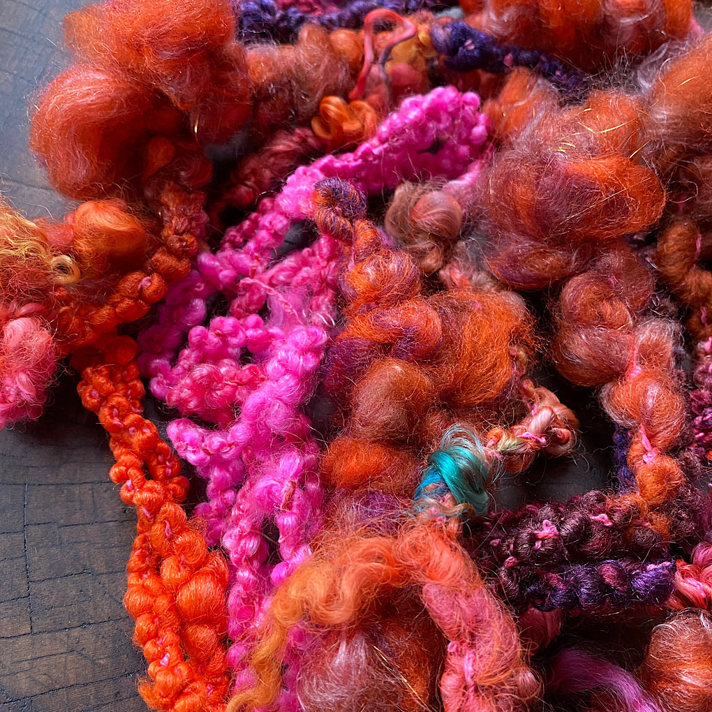 Fiery Rose art yarns lot