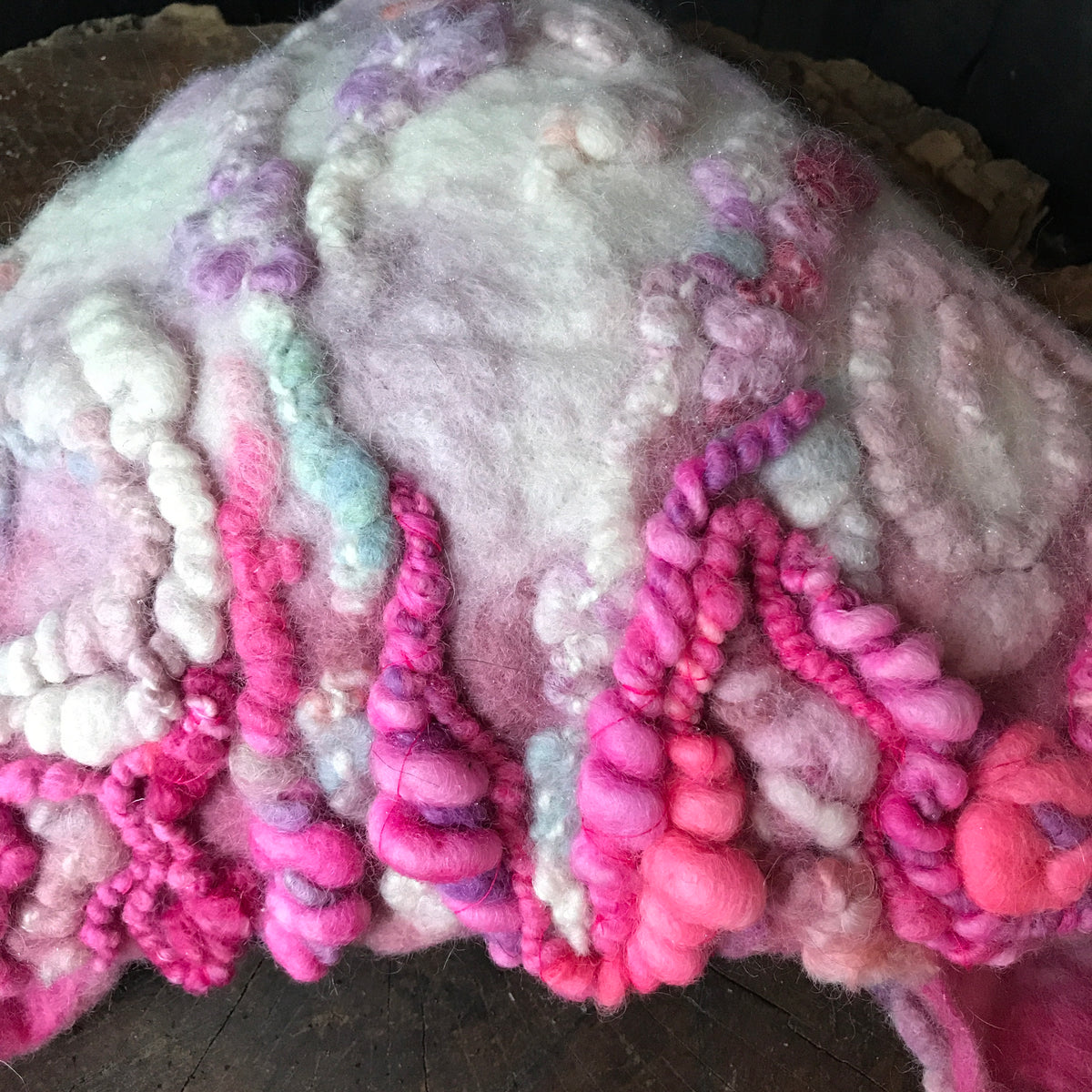 Pink felted hood Capuche rose en feutre - Mynoush