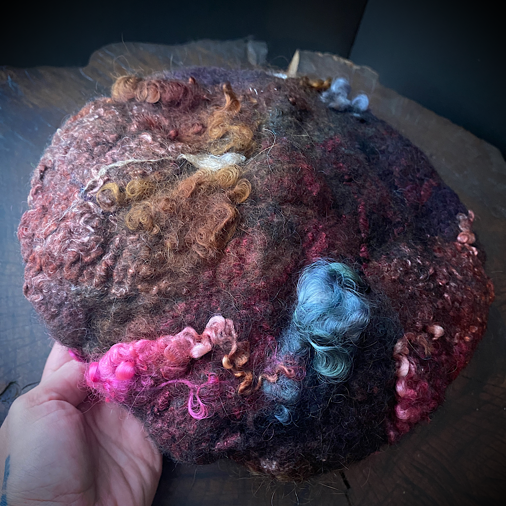 Merino silk beret 22”