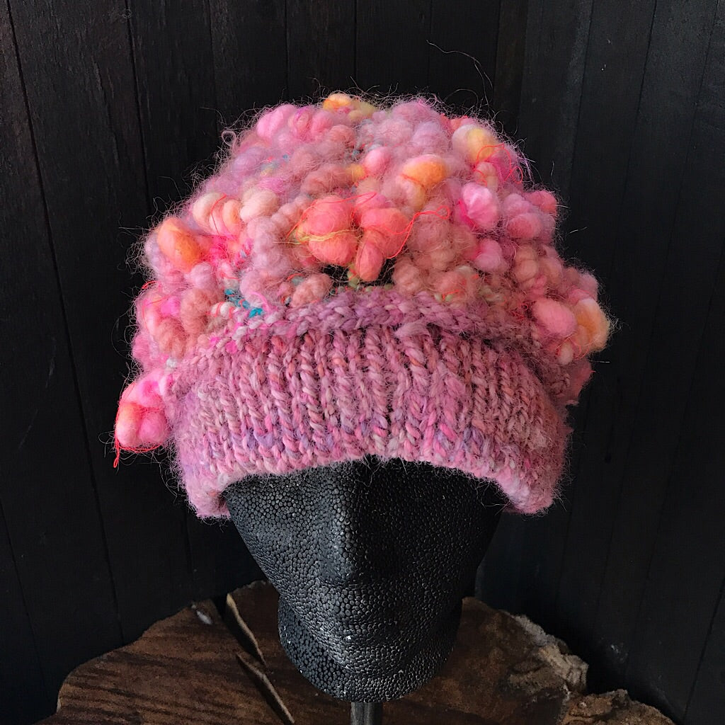 Pink knitted hat
