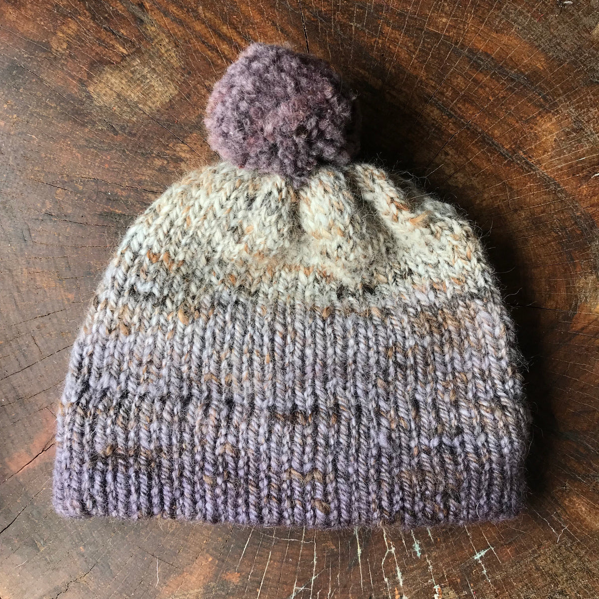 Beige and grey beanie 95% wool 5% alpaca One size - Mynoush