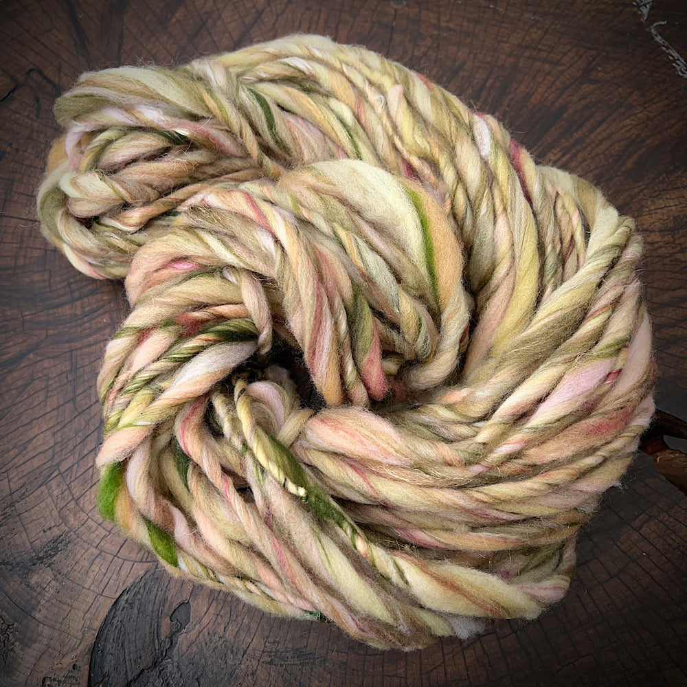 Sage green hand spun yarn for knitting crochet weaving 2.1 oz