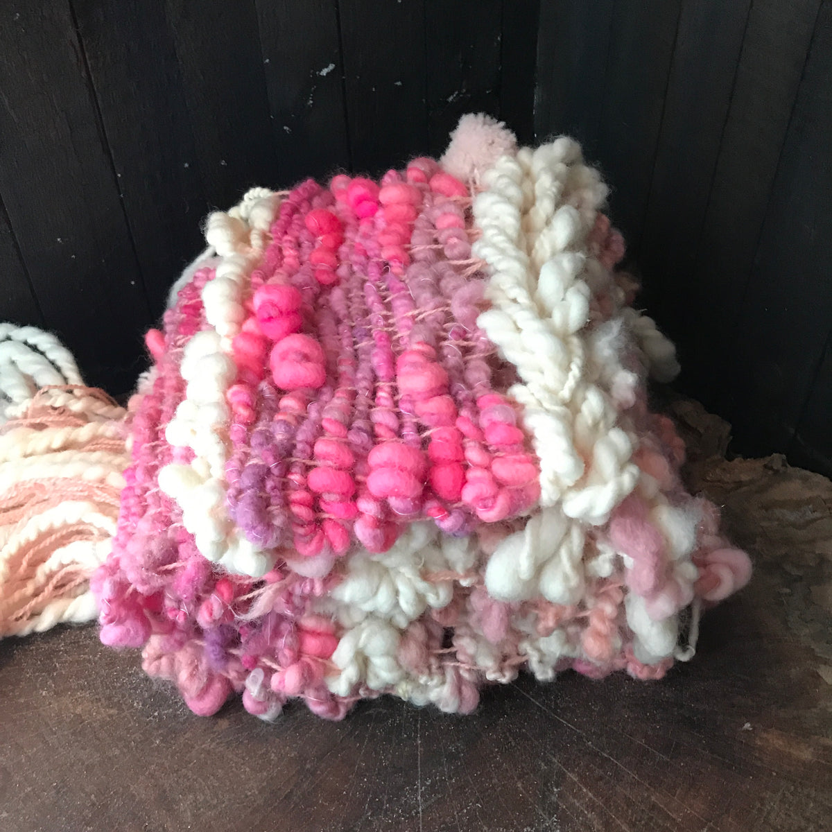 Giant Pink scarf 100% Wool - Foulard Géant 100% laine rose - Mynoush