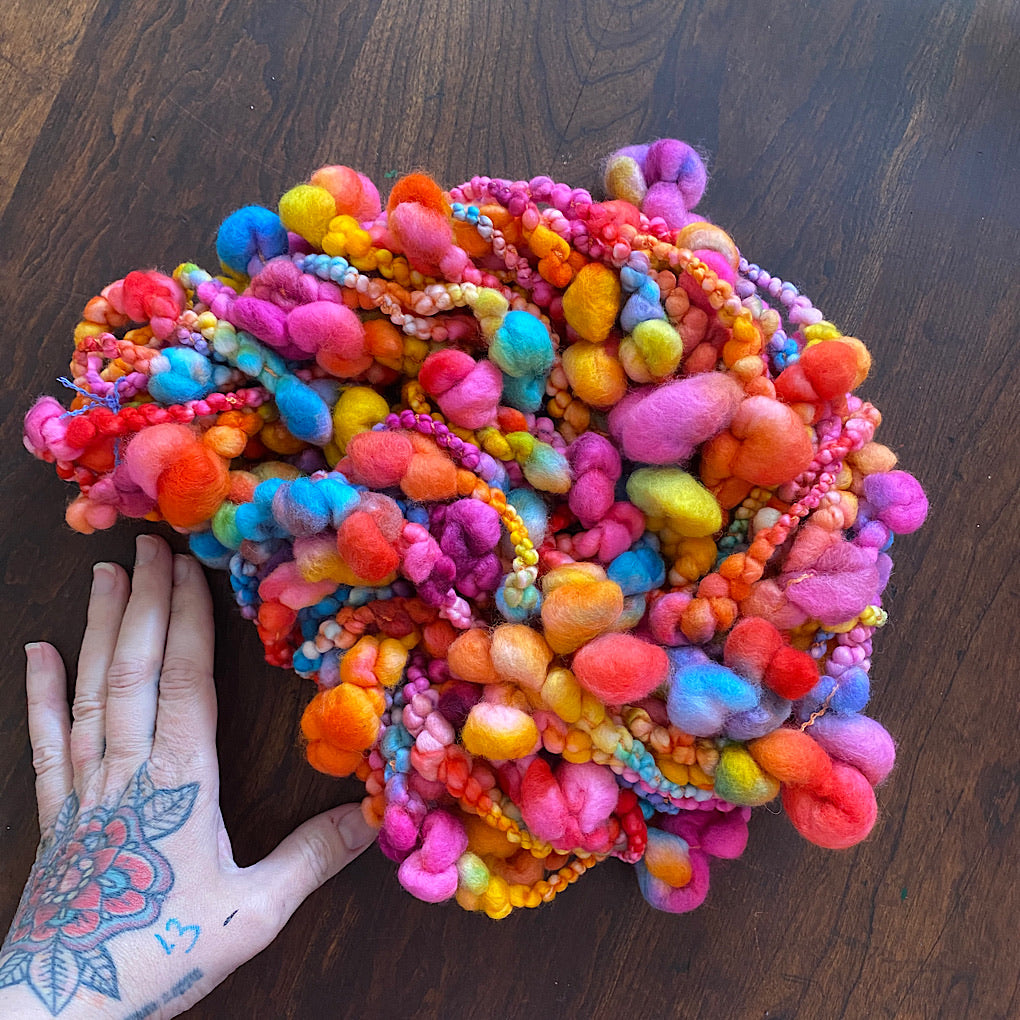 Over the Rainbow Jumbo boucle Art yarn