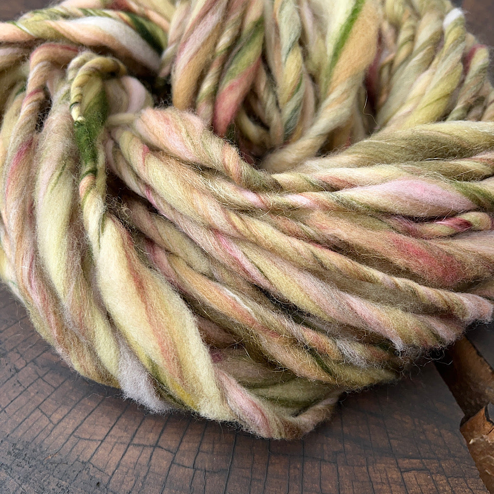 Sage green hand spun yarn for knitting crochet weaving 2.1 oz