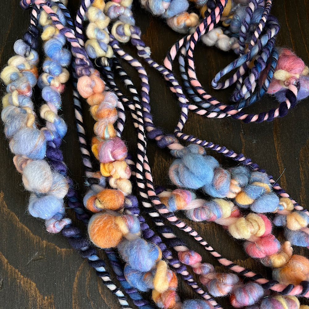 Wild pansies weaving art yarn