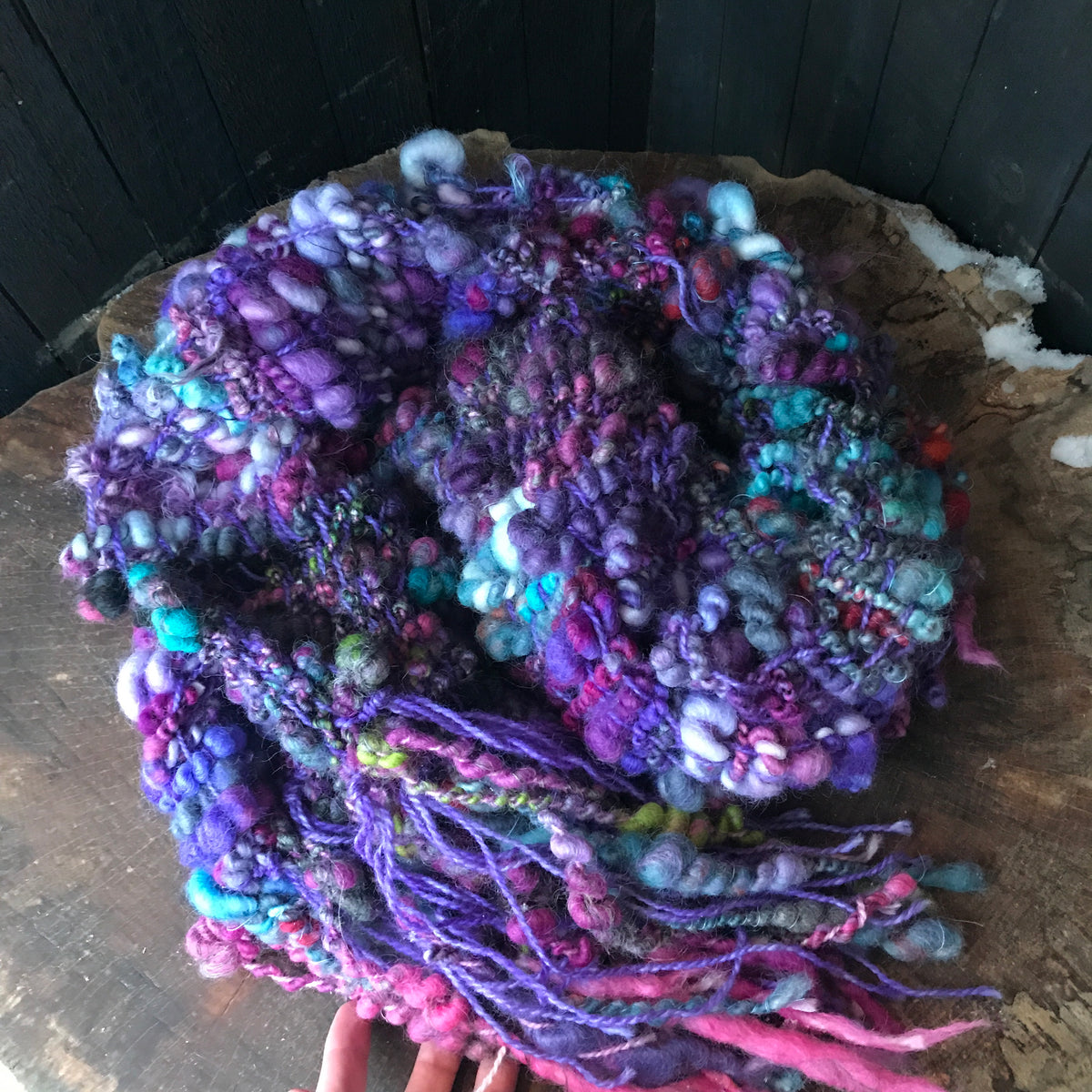 Purple scarf wool alpaca- Foulard mauve laine alpaga - Mynoush