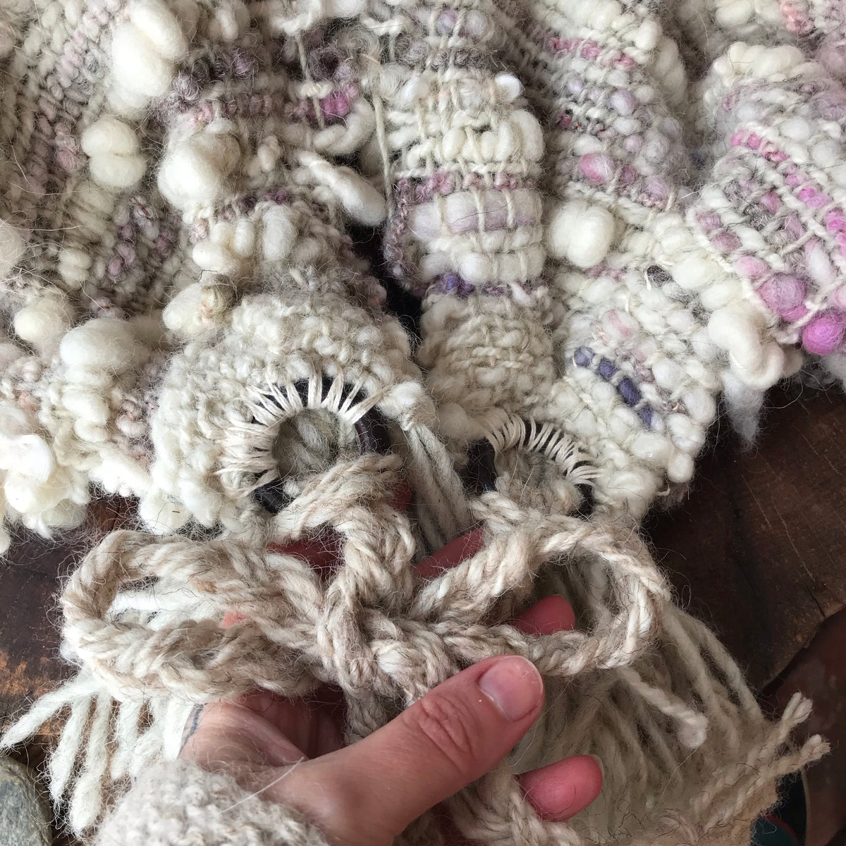 Hand woven and Felted Hooded SCARF | ready to ship | One size 35” x 10” - Mynoush