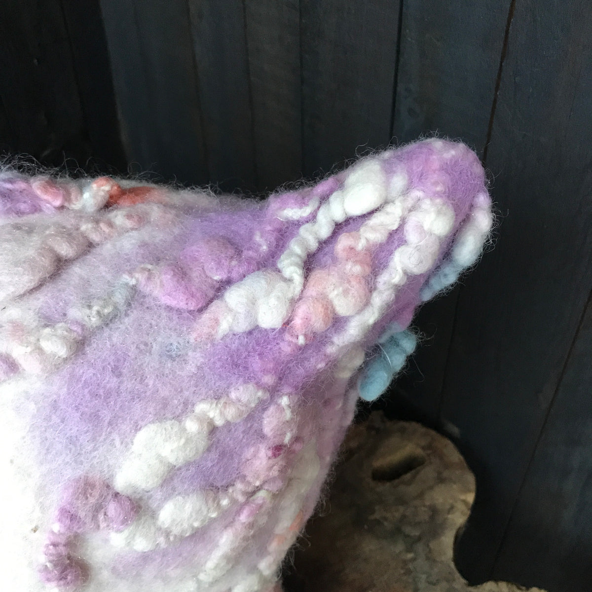 Pink felted hood Capuche rose en feutre - Mynoush