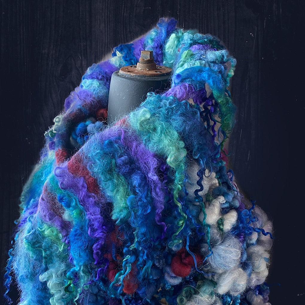 Apples in the Sky felted Shawlette