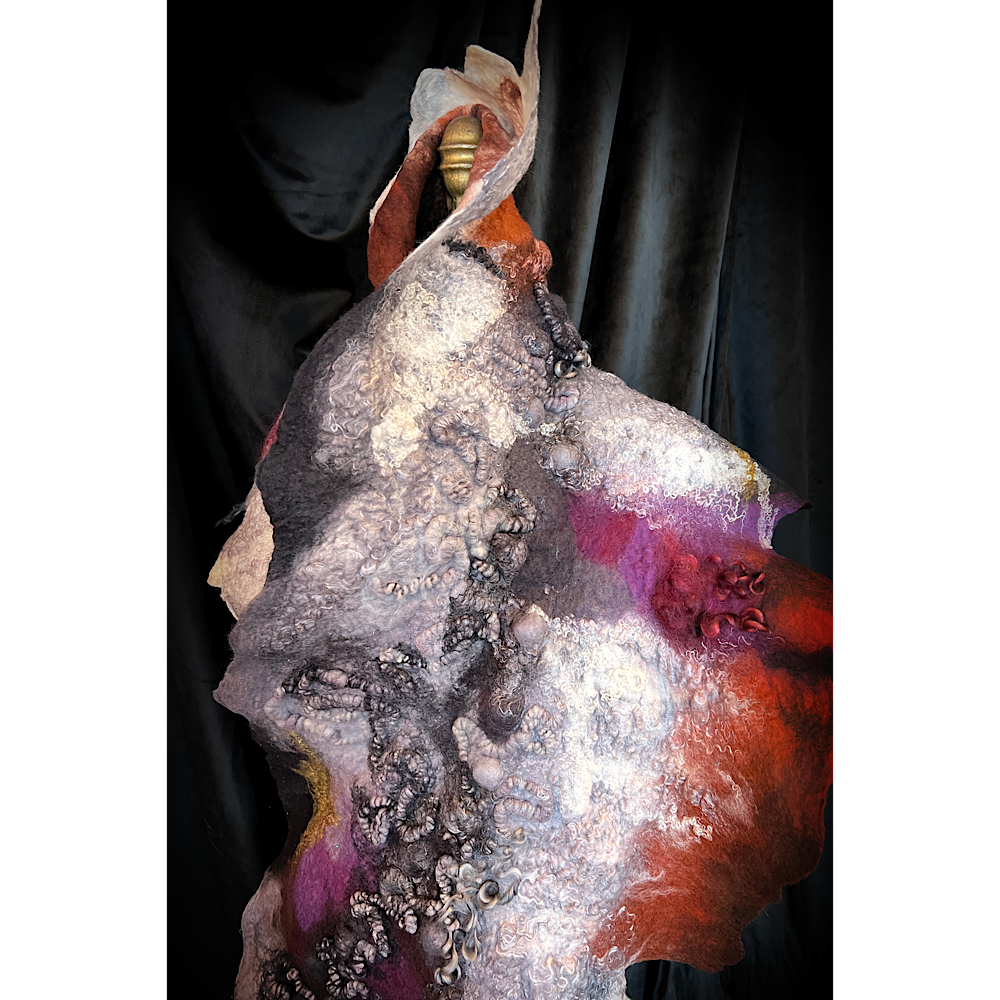 Fire and Ice - felted scarf