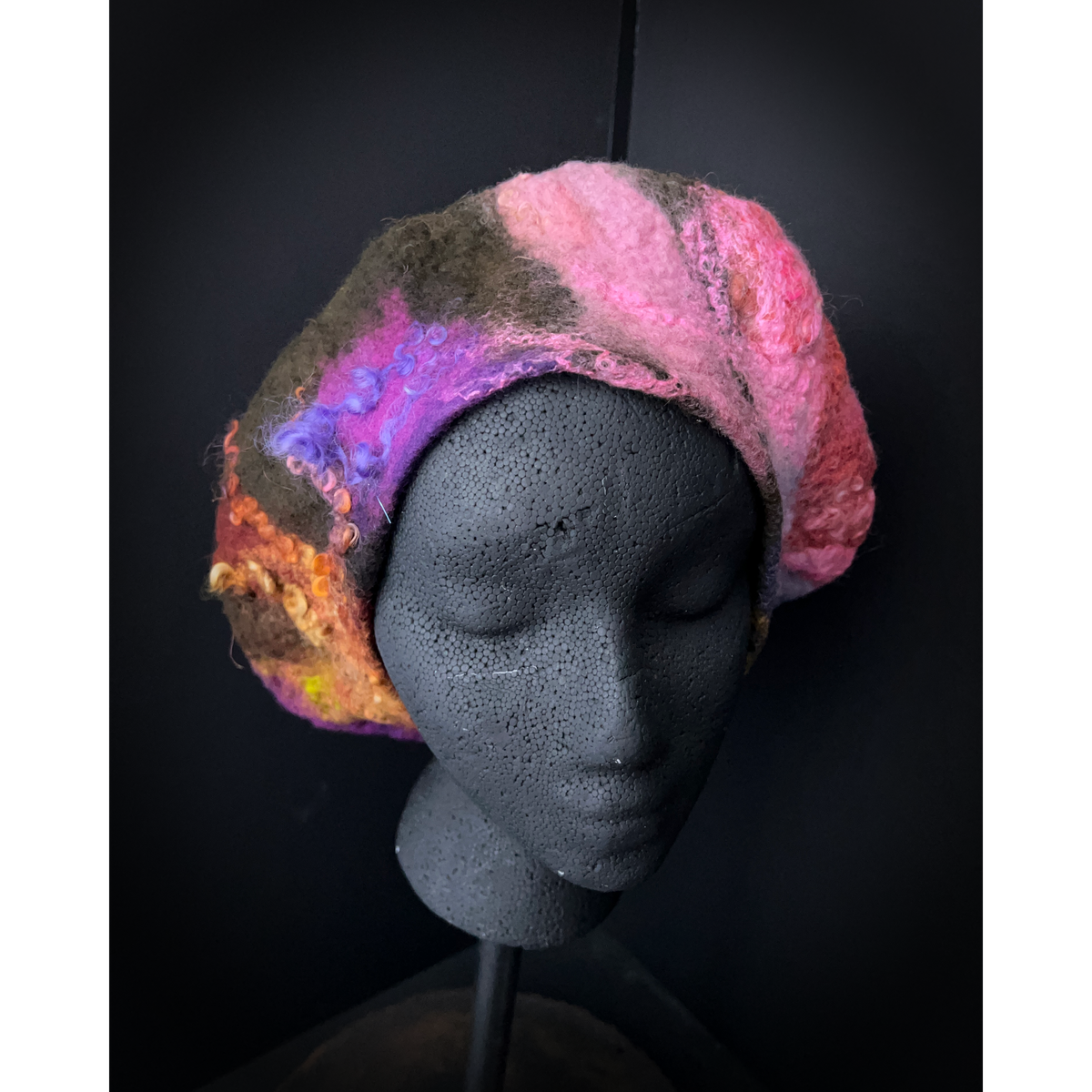 Felted beret size 23” medium