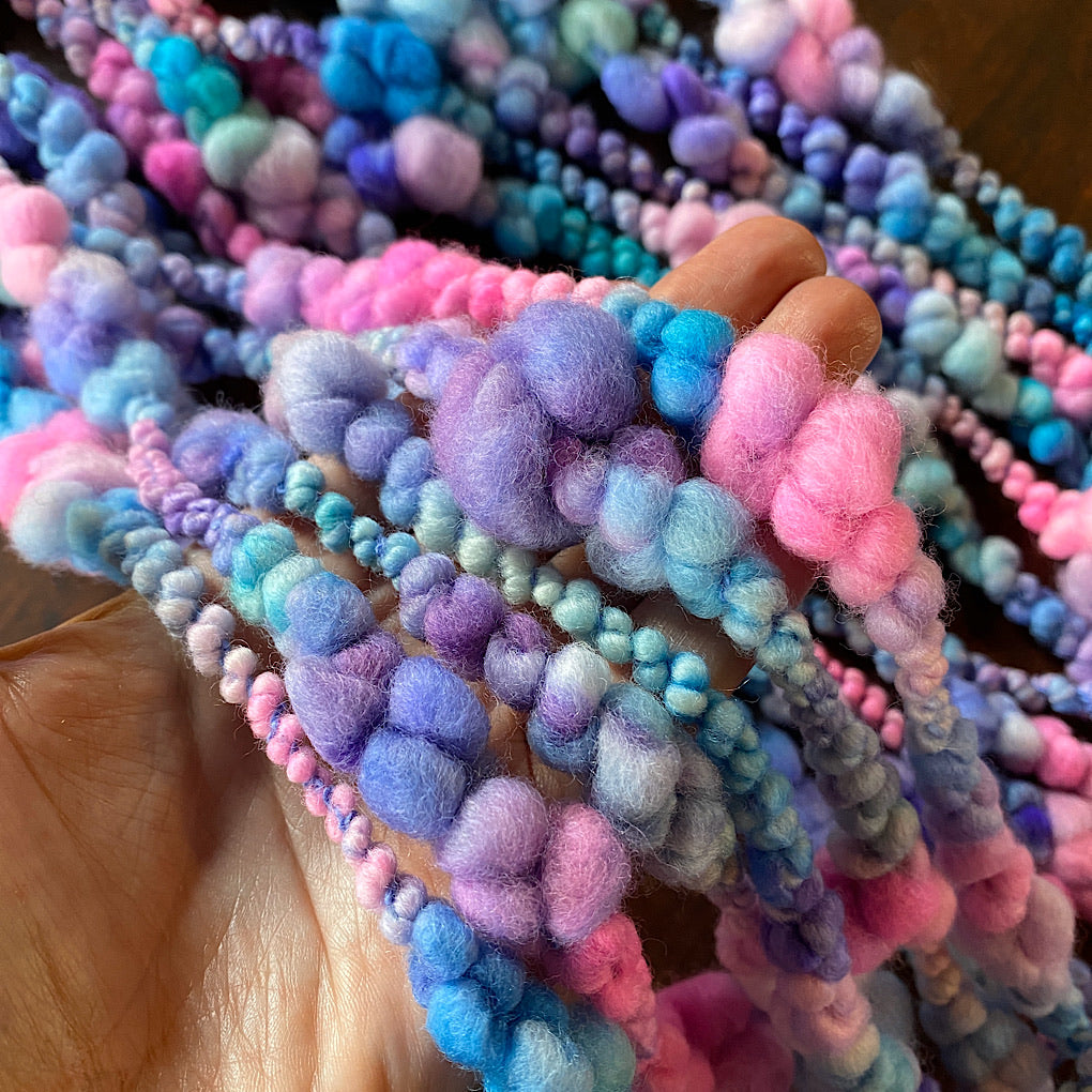 90s turquoise Jumbo boucle Art yarn