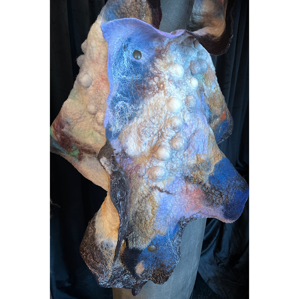 Galactic Moth - felted scarf