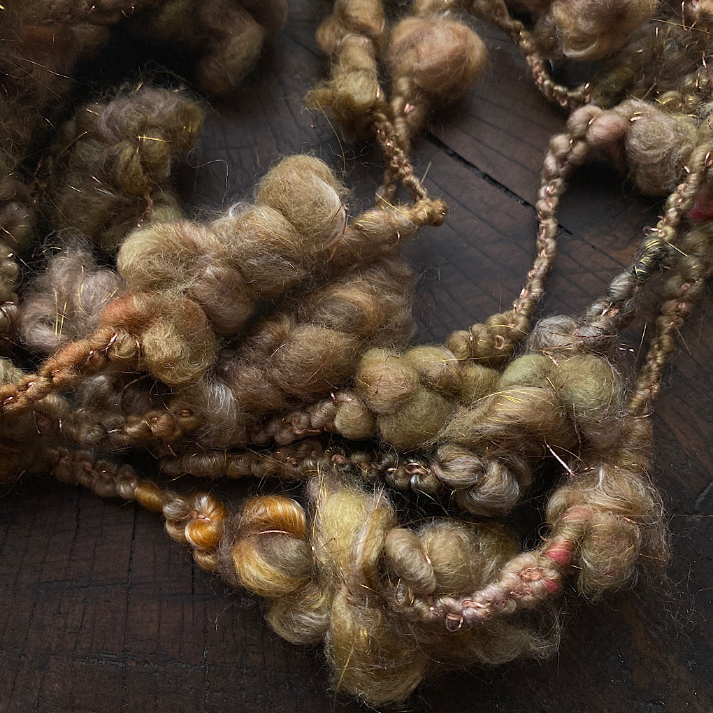 CUSTOM Gold jumbo boucle art yarn