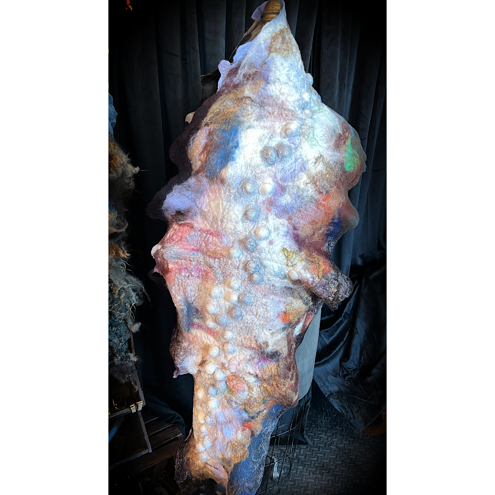 Galactic Moth - felted scarf