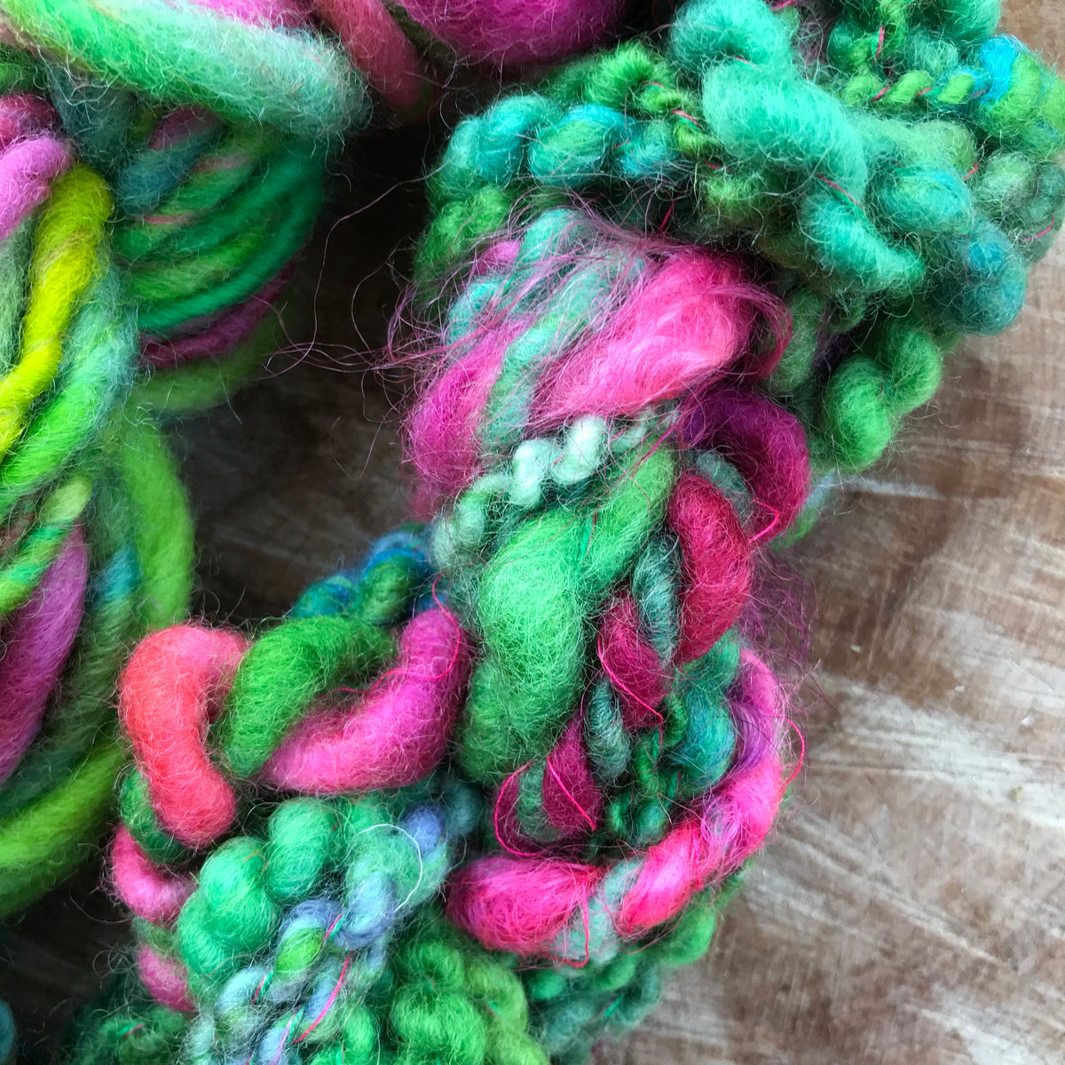 Green hand spun yarn duo 115 grams - Mynoush