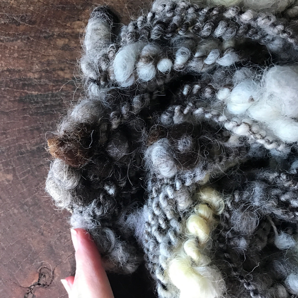 Grey  hand spun yarn 100g - Mynoush