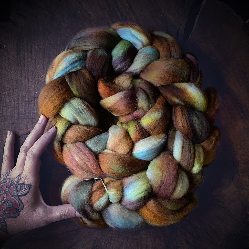 Hand painted merino roving