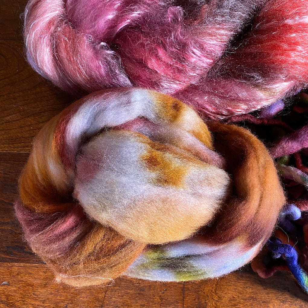 Spinning kit Hand dyed roving