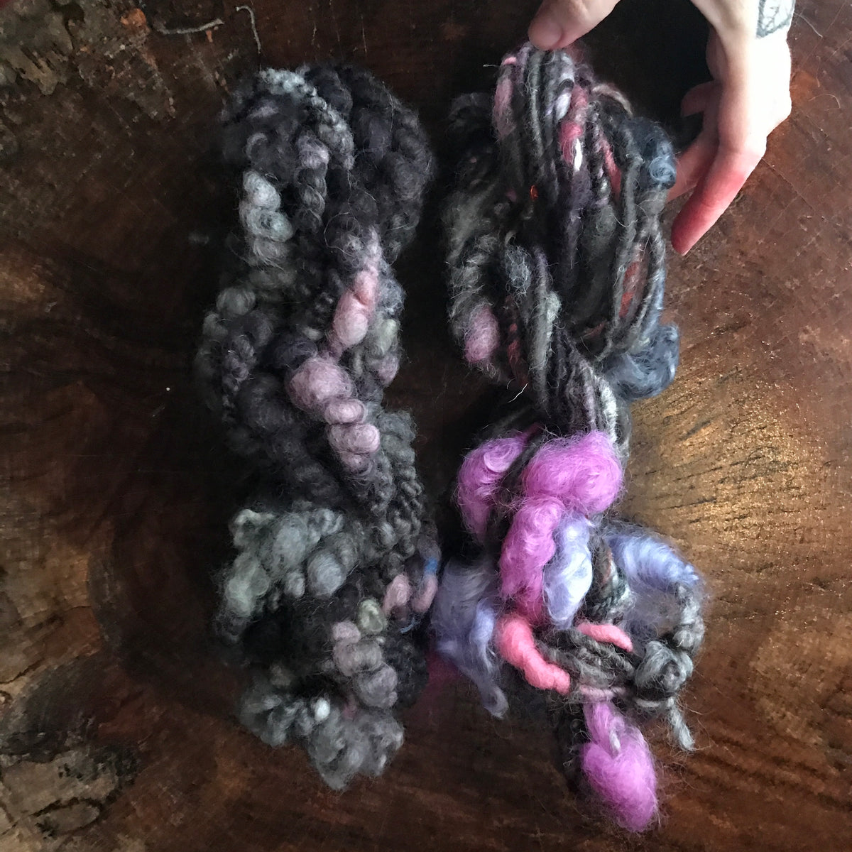 Grey  hand spun yarn DUO 80g - Mynoush