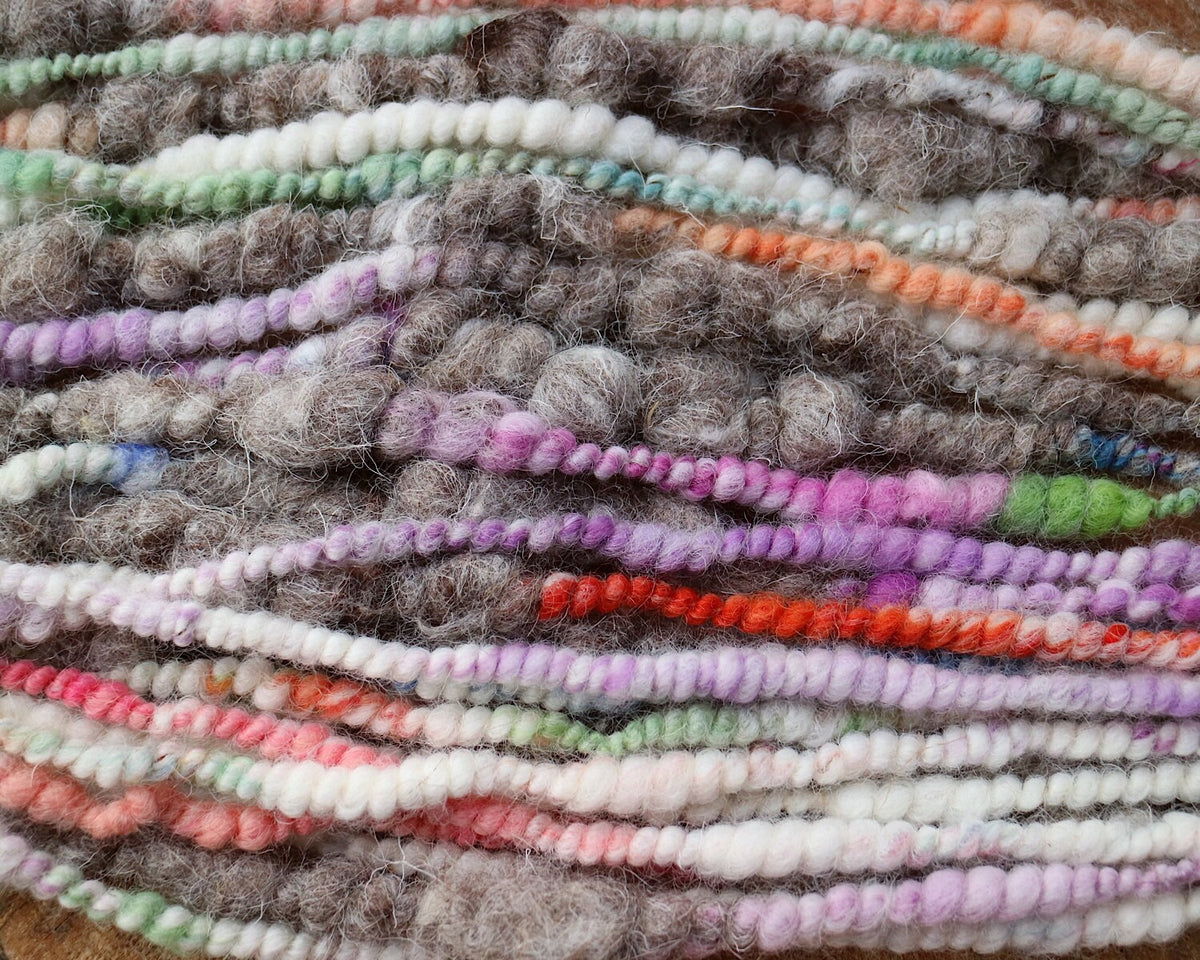 Pastel grey art yarn with eco wool 100 grams 14 yards - Mynoush