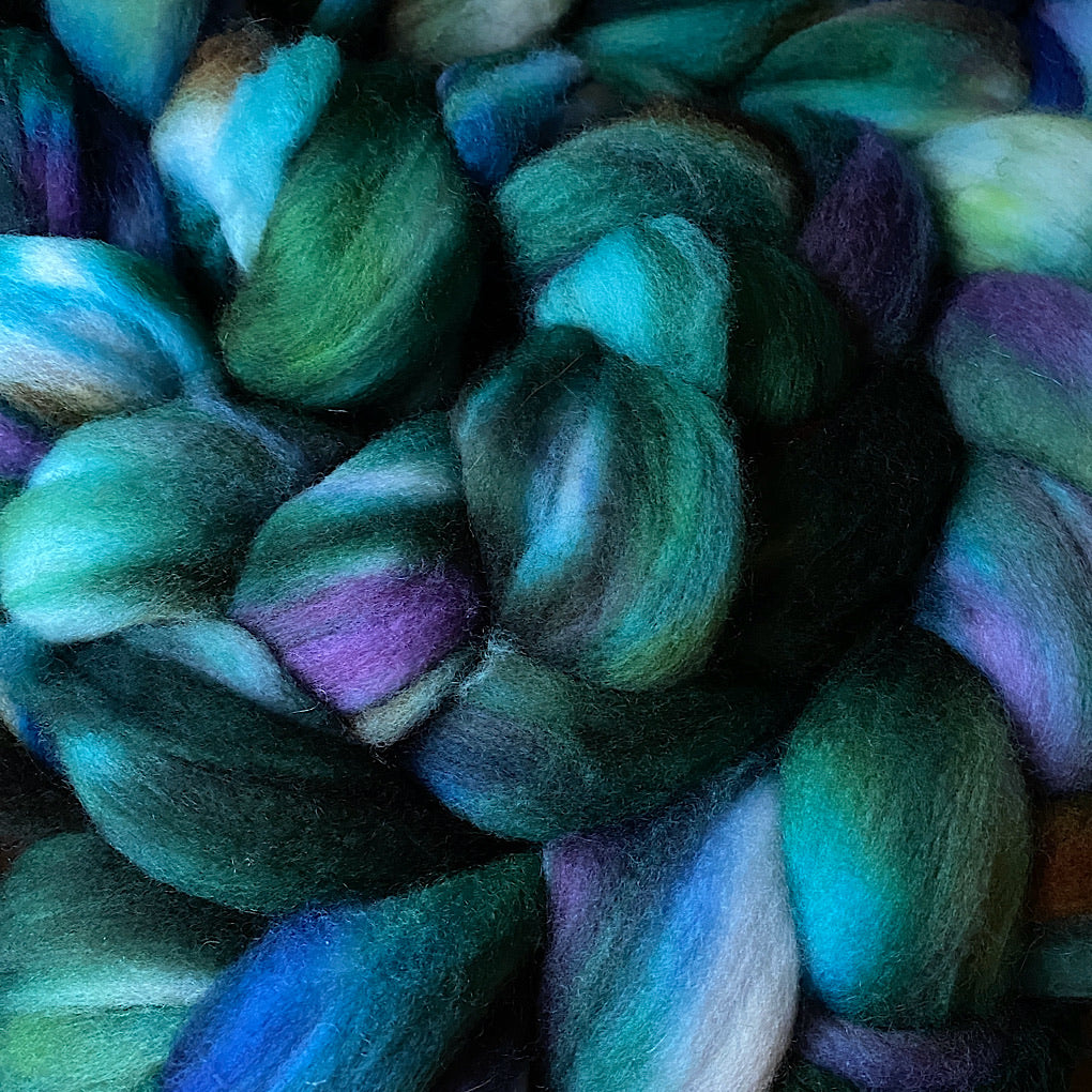 Hand painted merino roving