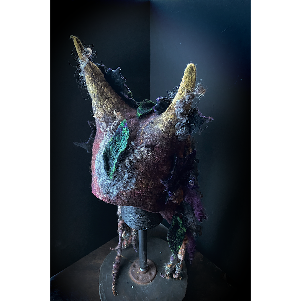 Forest spirit 2 - Fairy felted hood