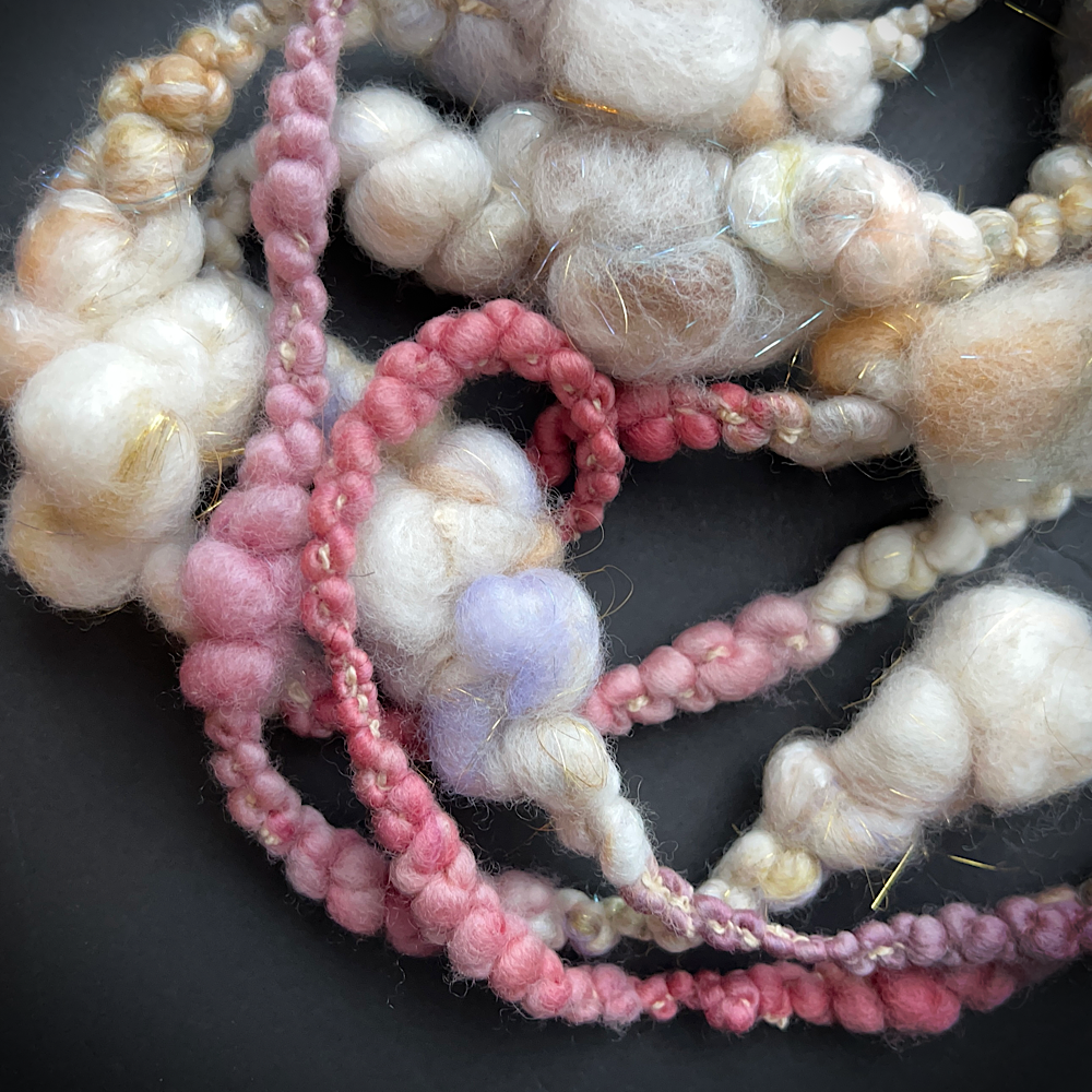 Huge lot of Art yarns for weaving- over 1 pound