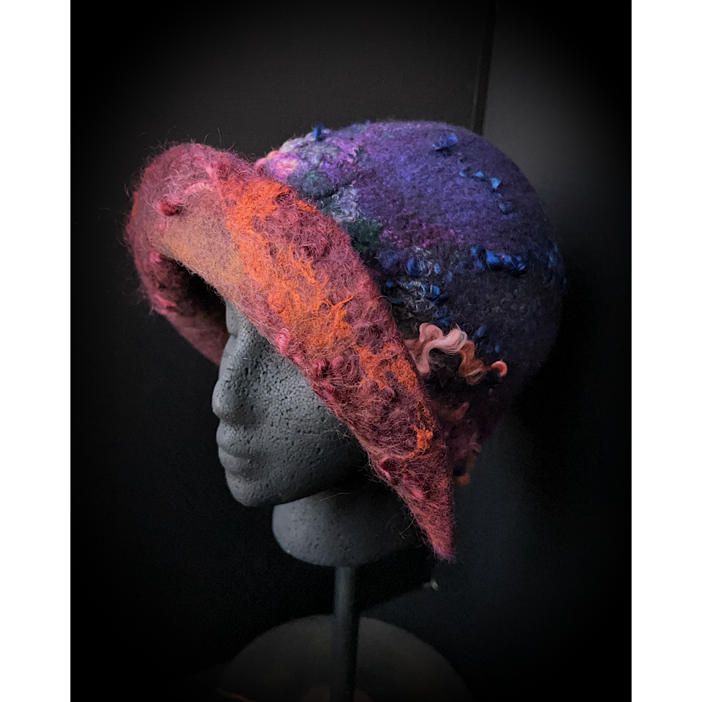 Felted cloche hat- 25”