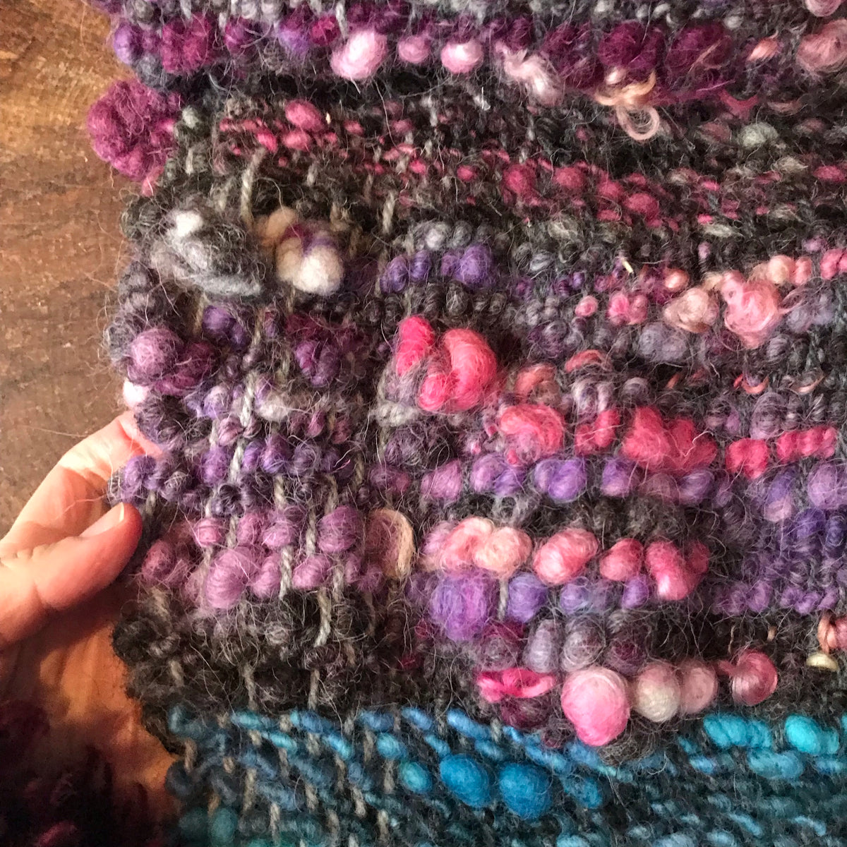 Purple scarf 100% Wool - Foulard 100% laine mauve - Mynoush