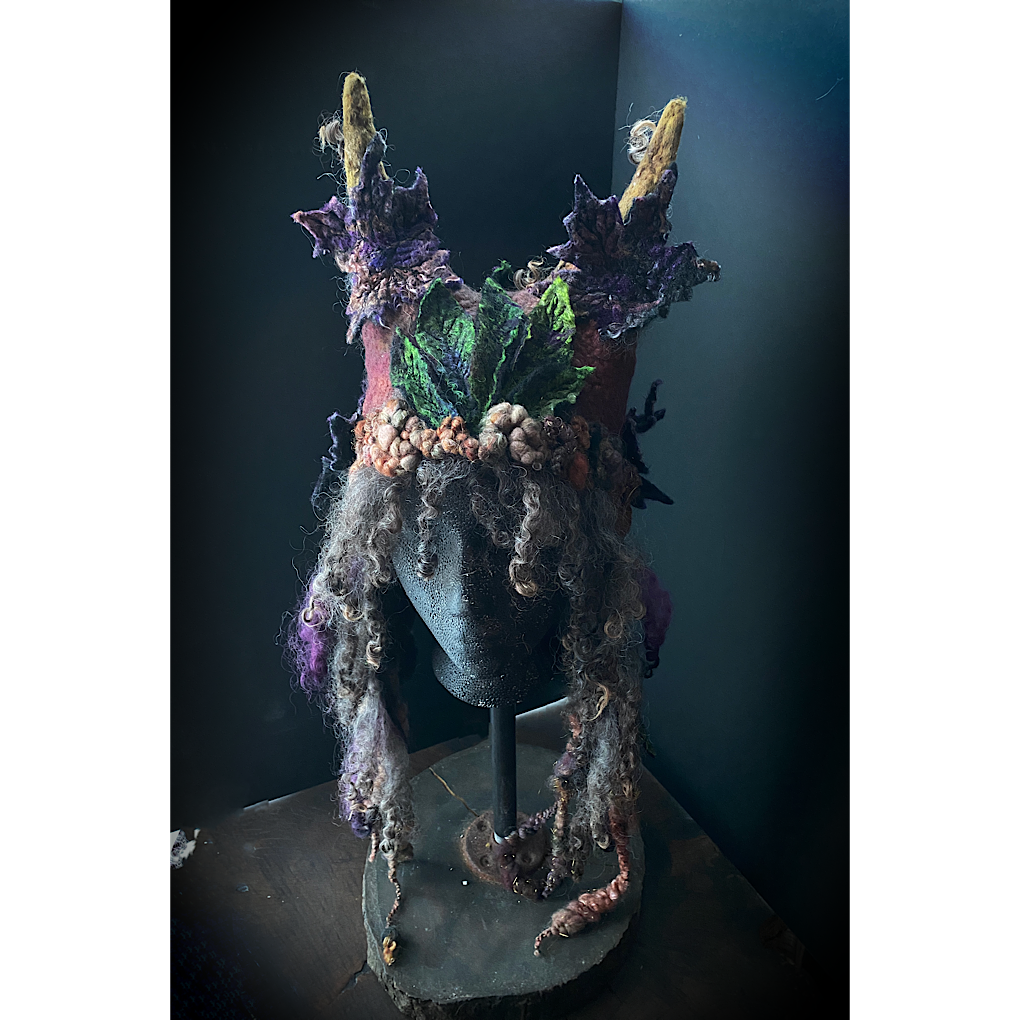 Forest spirit 2 - Fairy felted hood
