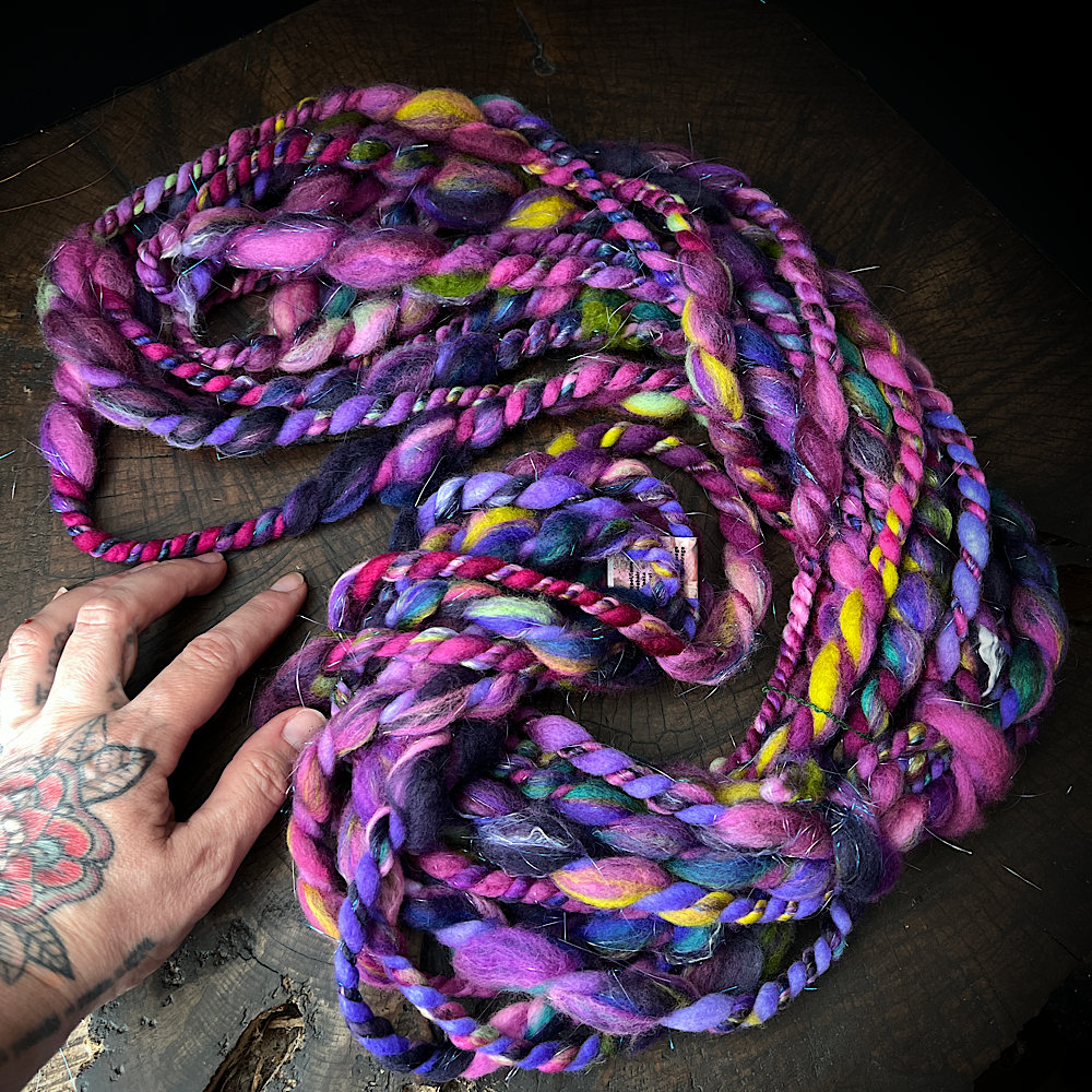 Violet super twist weaving art yarn
